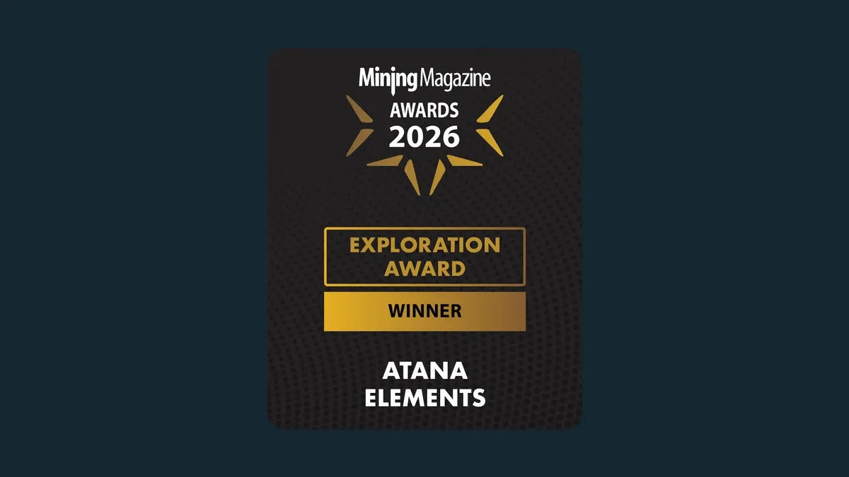 Mining Magazine Awards 2026 badge naming Atana Elements the Exploration Award winner